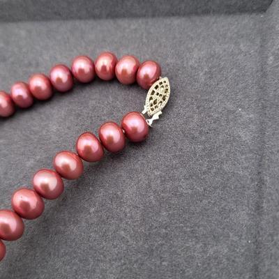 Pink Cultured Pearl Necklace & Bracelet