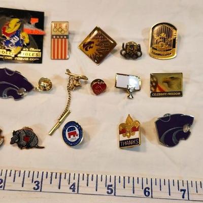 Lot Of Lapel Pins Some Vintage and Sport, KU K State, Royals