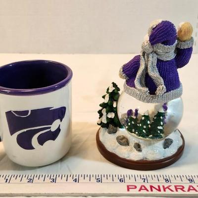 Lot of Kansas State Wildcats sport memorabilia with Wood Football Laser Engraved Bowling Pin Grid Works