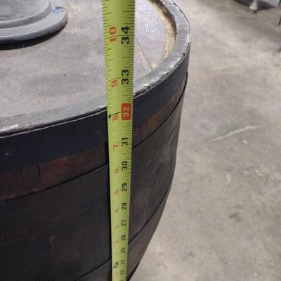 Antique Hand Crank Oak and Iron Butter Churn Barrel