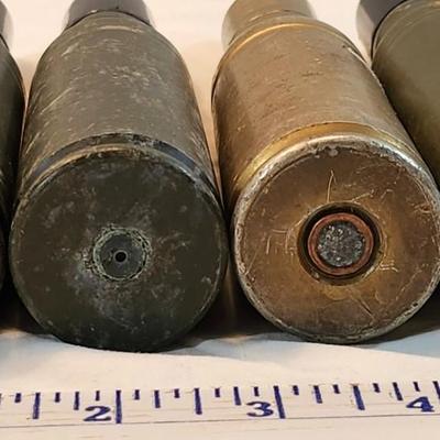 Lot of 4 Genuine 50mm Shell Casing w/Dummy Round