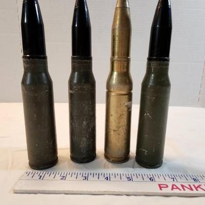 Lot of 4 Genuine 50mm Shell Casing w/Dummy Round