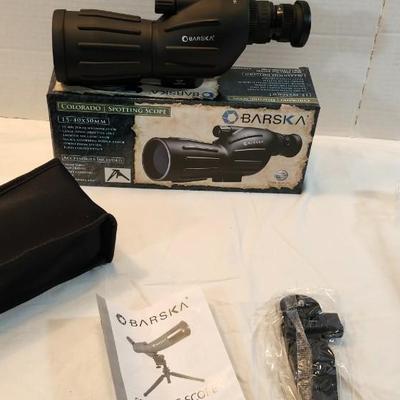IS Mil Gas Mark with Filter and Barska Colorado 15-40x 50 Straight Spotting Scope, Black, w/ Tripod NEW!