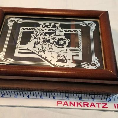 Railroad Lot Frisco Art work, Glass Etched Jewelry Box