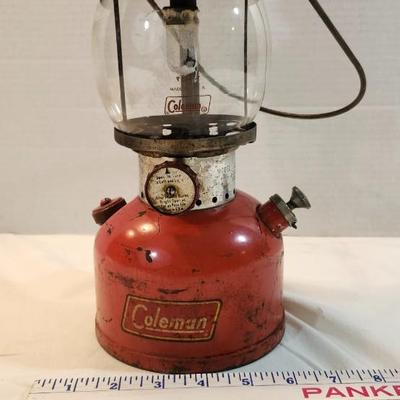 Coleman 1961 Lantern Red 200A with Pyrex Globe Camping