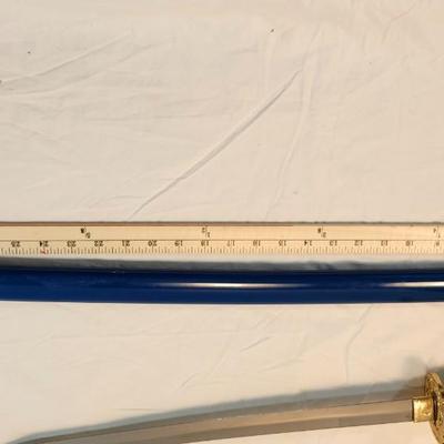 Dragon Head Handle Japanese Samurai Swords Blue With Gold Accents Pakistan