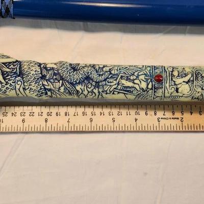 Dragon Head Handle Japanese Samurai Swords Blue With Gold Accents Pakistan