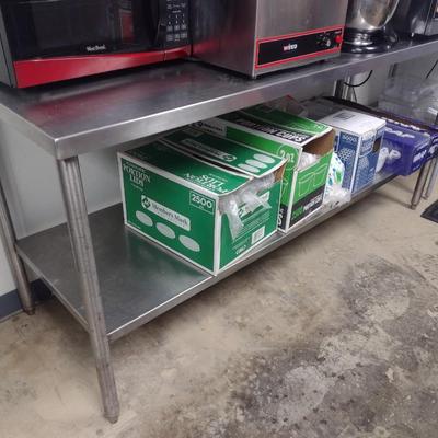 Commercial NSF Double Shelf 6' Worktable (No Contents)