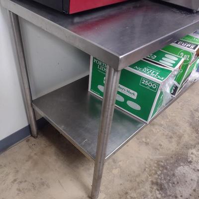 Commercial NSF Double Shelf 6' Worktable (No Contents)