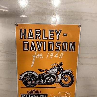 Orange Harley Davidson sign