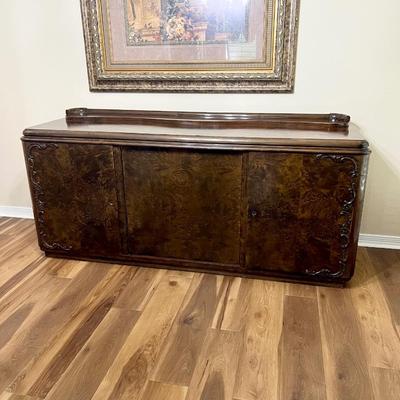 Vtg Oak & Mahogany Inlaid Buffet / Sideboard ~ WWII Era ~ Germany