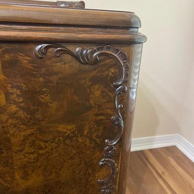 Vtg Oak & Mahogany Inlaid Buffet / Sideboard ~ WWII Era ~ Germany