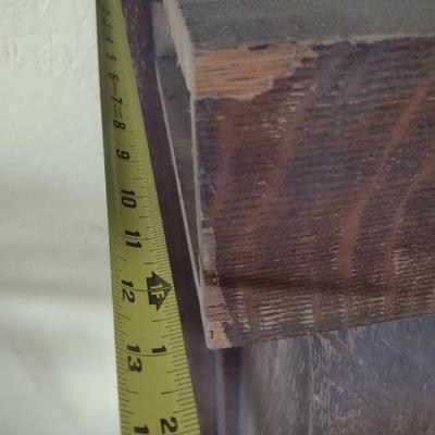 Vintage Oak Veneer Double Shelf Fireplace Mantle