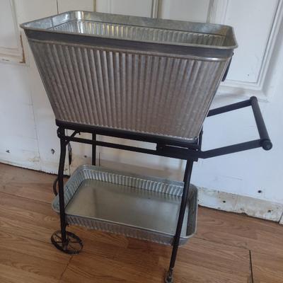 Metal Bucket and Tray Service Beverage Service Cart