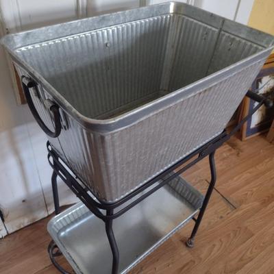 Metal Bucket and Tray Service Beverage Service Cart