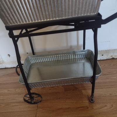 Metal Bucket and Tray Service Beverage Service Cart