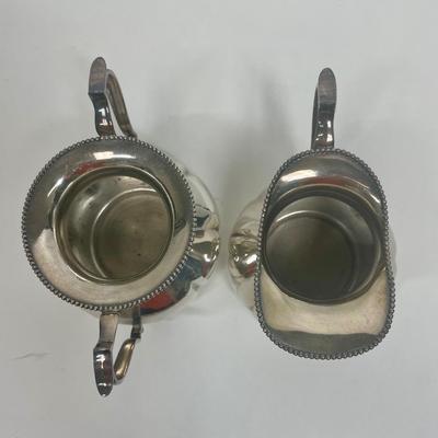 Vintage Creamer & Double Handled Sugar Bowl Silver-plate