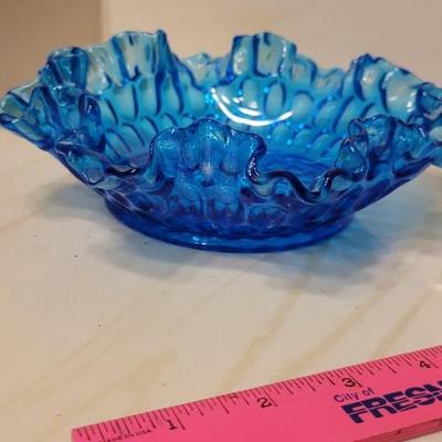 Blue glass bowl