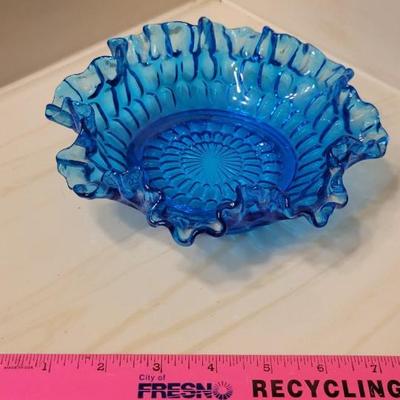 Blue glass bowl