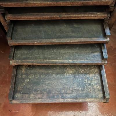 Antique Printer's Cabinet
