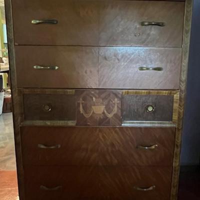 Three Piece Deco Waterfall Bedroom Furniture Set