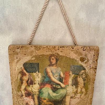 Set of 4 Hanging Roman-Style Color prints on Cork, made to look like Stone