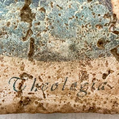 Set of 4 Hanging Roman-Style Color prints on Cork, made to look like Stone