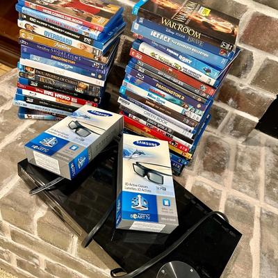 Lot of Blue Ray Discs and a Samsung BlueRay Player with 2 pair of 3D glasses