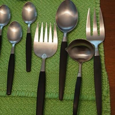 1960's NILS JOHAN SWEDENFLATWARE SET FOR EIGHT PLUS SERVING PIECES 44 PIECE SET