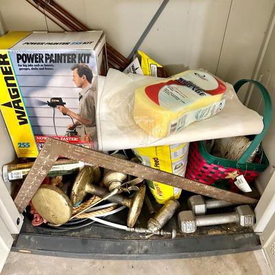 Garage Cabinet & Contents - Full of Fun stuff! Take a LOOK!!! Everything in photos included!!!