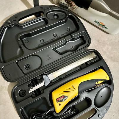 Golf Clubs &Fishing Poles (Rods and Reels), Brand new electric knife, Golf bag and more!!