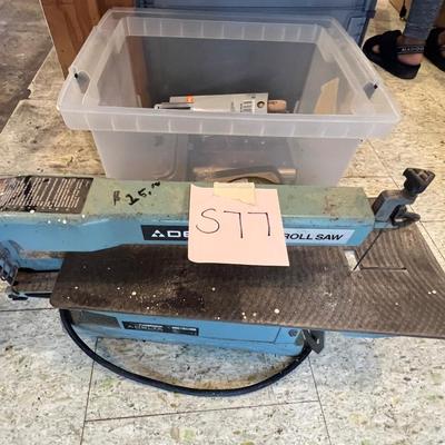 S77 saw and tote of misc