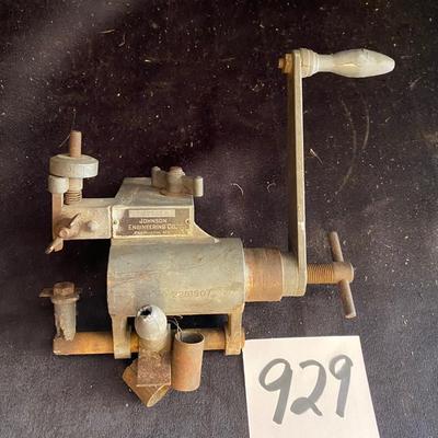 Vintage 1940s Johnson Engineering Hand Lathe Armiture