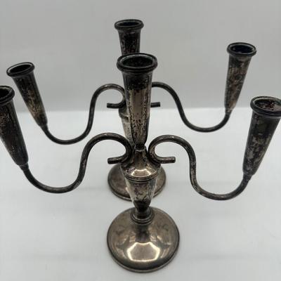 Vintage Hamilton Sterling Weighted Candelabra Pair