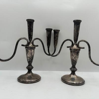 Vintage Hamilton Sterling Weighted Candelabra Pair