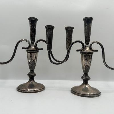 Vintage Hamilton Sterling Weighted Candelabra Pair