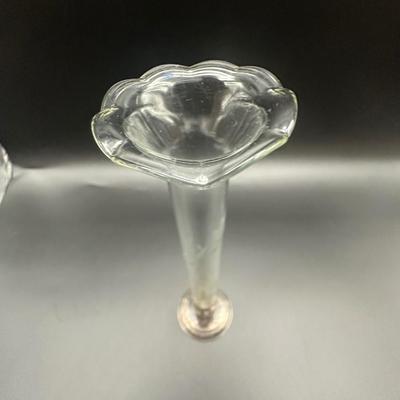Sterling Weighted Glass Etched Vase