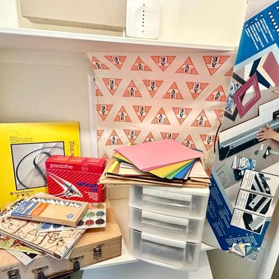Lot of Art Supplies Paint, drawers of pastels and an easel box, paper and more fun art stuff!!