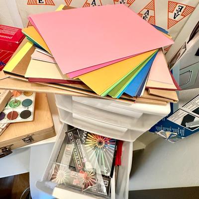 Lot of Art Supplies Paint, drawers of pastels and an easel box, paper and more fun art stuff!!