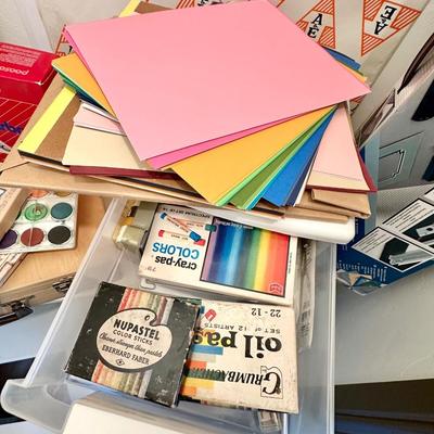 Lot of Art Supplies Paint, drawers of pastels and an easel box, paper and more fun art stuff!!