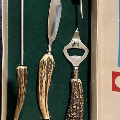 1950s Anton Wingen Jr. Bar Set- Real stag antler handles
