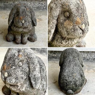 Pair (2) ~ Cement Bunny Garden Statues
