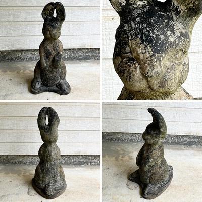 Pair (2) ~ Cement Bunny Garden Statues