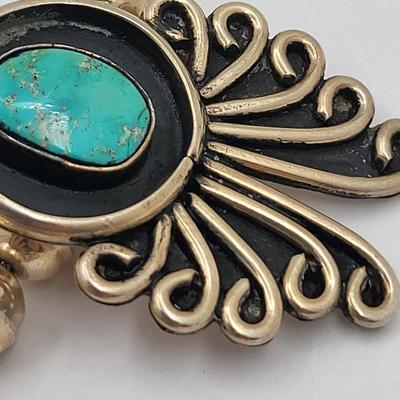 Exquisite Six Turquoise Stone Navajo Silver Necklace $800-$1000 Value