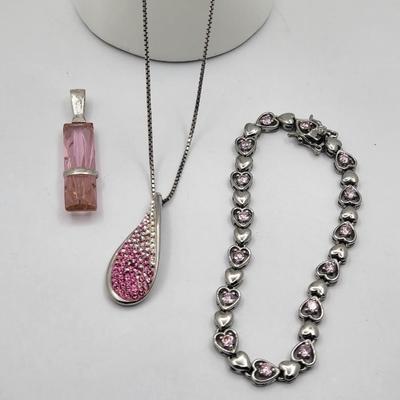 Pink Stones & 925 Silver Lot