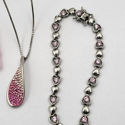 Pink Stones & 925 Silver Lot