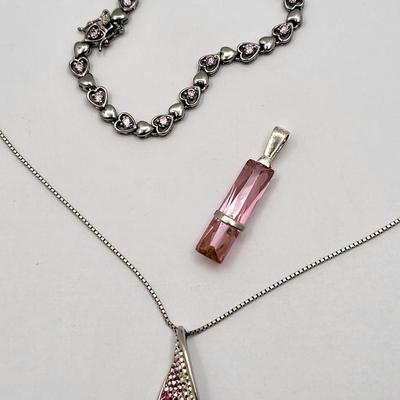 Pink Stones & 925 Silver Lot