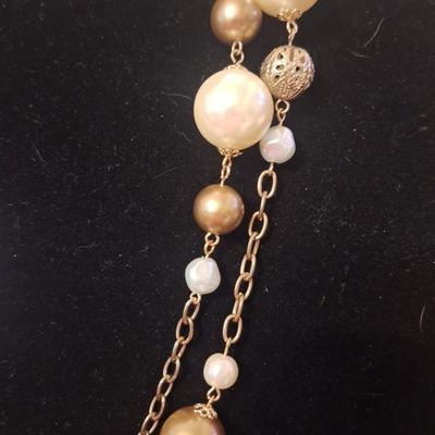 52 in beaded necklace faux pearls