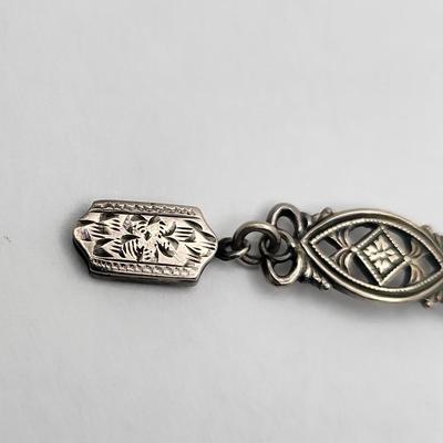 1930's Antique Purple Stone Sterling Silver Bracelet