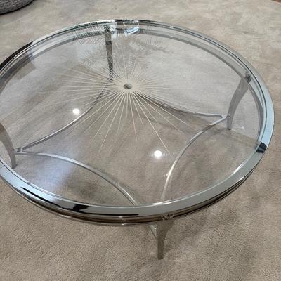 Beautiful Round Glass Coffee Table Like New